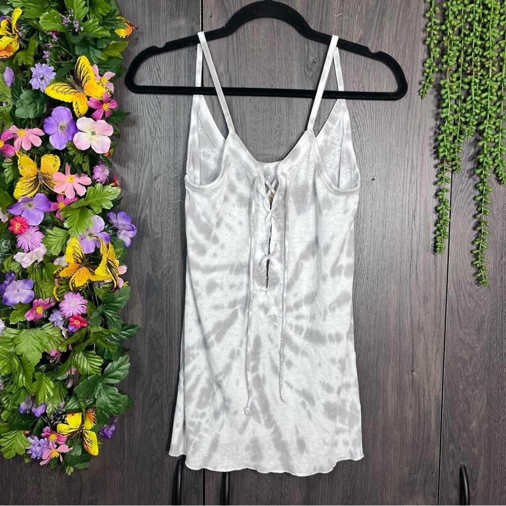 a💙2/$40💙NWOT Cha Sor Sleeveless Ribbed Tie Dye Lace Up Tank Top Size Medium